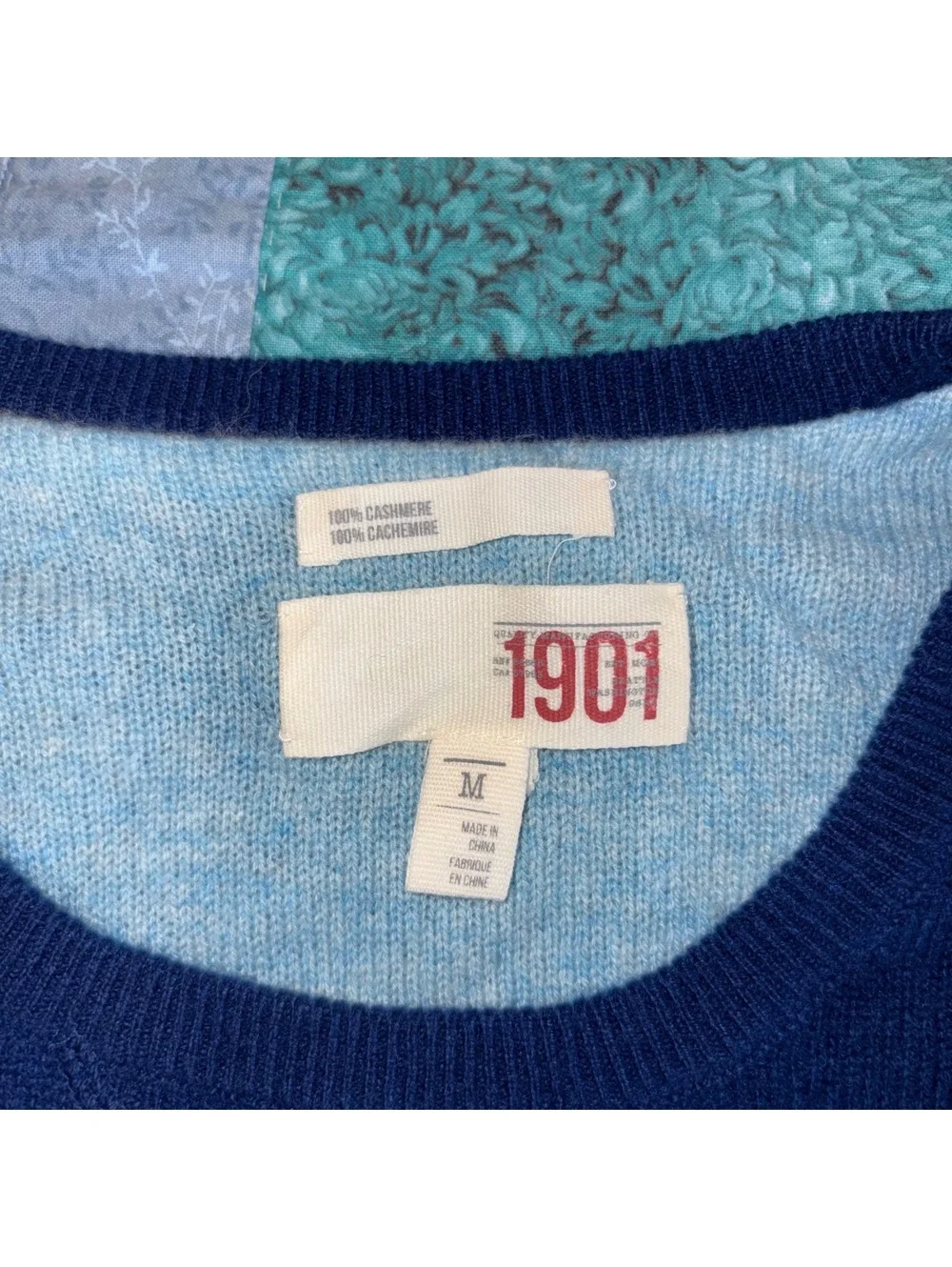 1901 100% Cashmere $115 Men's M Navy Blue Sweater 100% Cashmere Sweater Soft